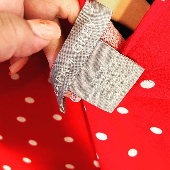 Clark +Greg red polka dot dress szL - Picture 3 of 7